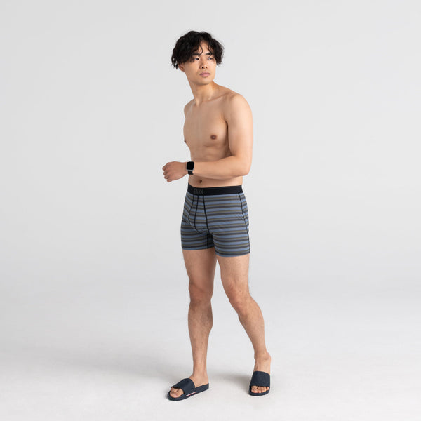 Front - Model wearing Quest Boxer Brief Fly in Solar Stripe- Twilight