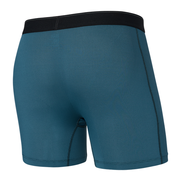 Back of Quest Quick Dry Mesh Boxer Brief Fly in Storm Blue