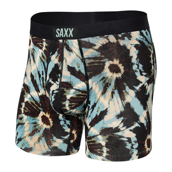Front of Vibe Boxer Brief in Earth Tie Dye- Multi
