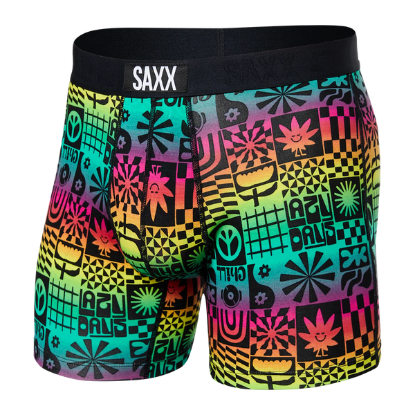 Front of Vibe Super Soft Boxer Brief in Lazy Daze- Multi