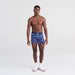 Front - Model wearing Vibe Boxer Brief in Marlin Matrix- Midnight