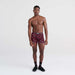 Front - Model wearing Vibe Boxer Brief in Maple Leaf- Black