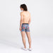 Back - Model wearing Vibe Super Soft Boxer Brief in Beer Olympics- Grey
