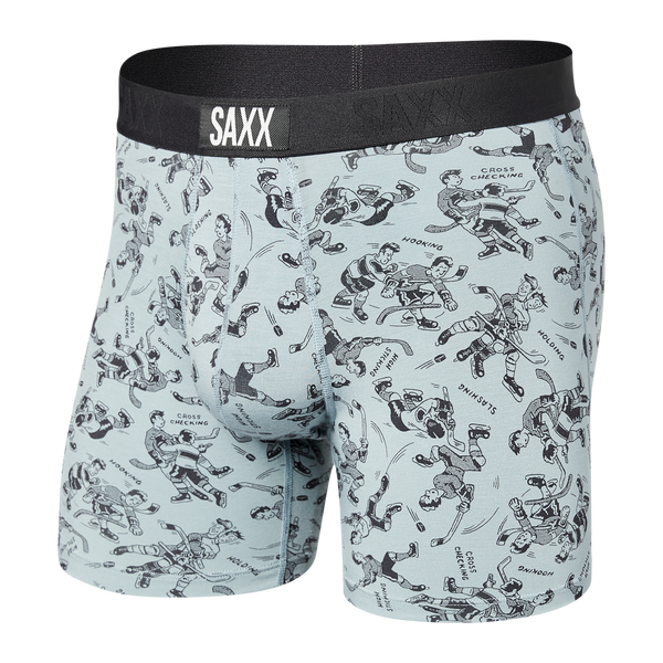 Front of Vibe Super Soft Boxer Brief in Vintage Skate- Blue