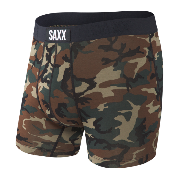 Front of Vibe Boxer Brief in Woodland Camo
