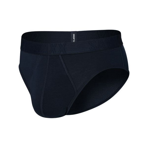 Front of Droptemp Cooling Cotton Brief Fly in Dark Ink