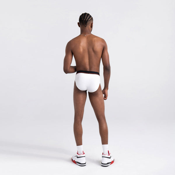 Men's White Cotton Briefs with Side-Snap Closures Underwear