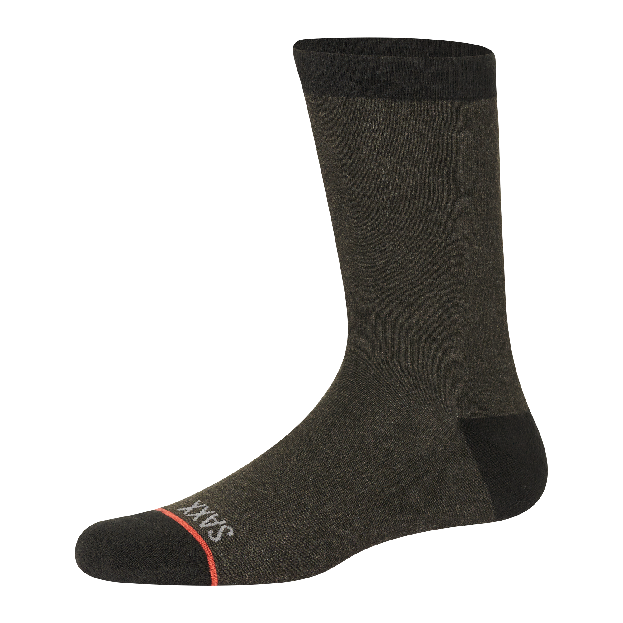 Front of Everyday Crew Sock in Black Heather