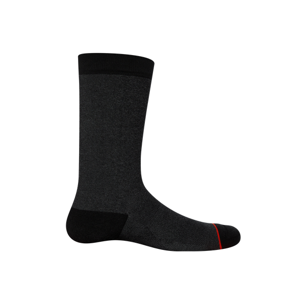 Back of Whole Package Crew Sock in Black Heather