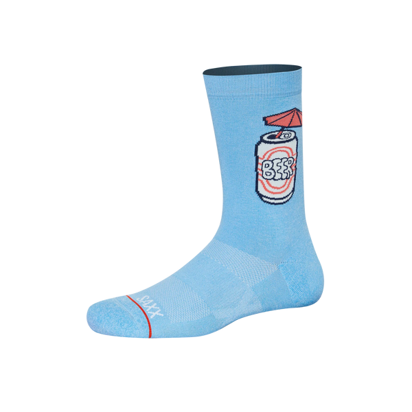 Front of Whole Package Crew Sock in Made In The Shade- Blue