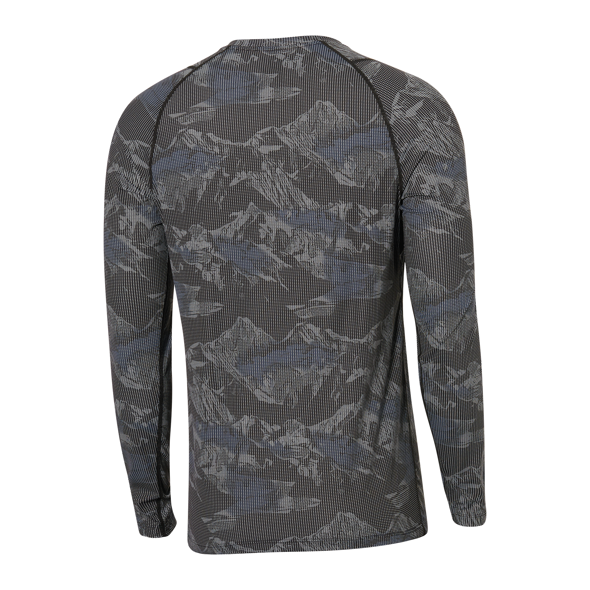 Back of Quest Baselayer Long Sleeve Crew in Navy Mountainscape