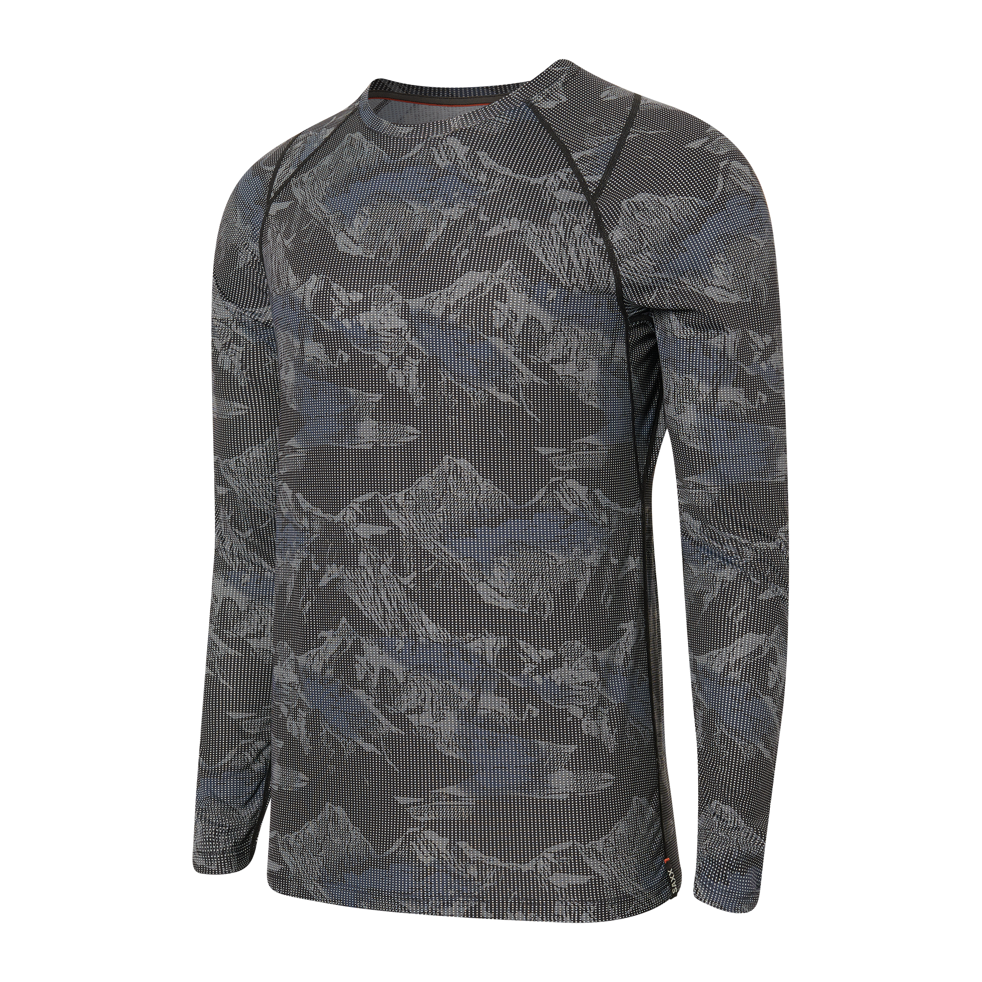 Front of Quest Baselayer Long Sleeve Crew in Navy Mountainscape