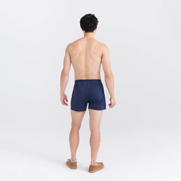 Back - Model wearing Daytripper Loose Boxer Fly in Navy Heather