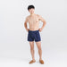 Front - Model wearing Daytripper Loose Boxer Fly in Navy Heather