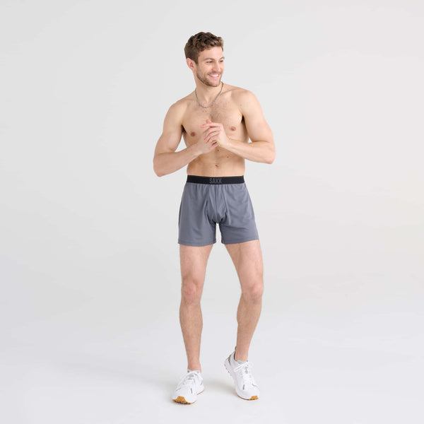 Front - Model wearing Quest Baselayer Boxer in Turbulence