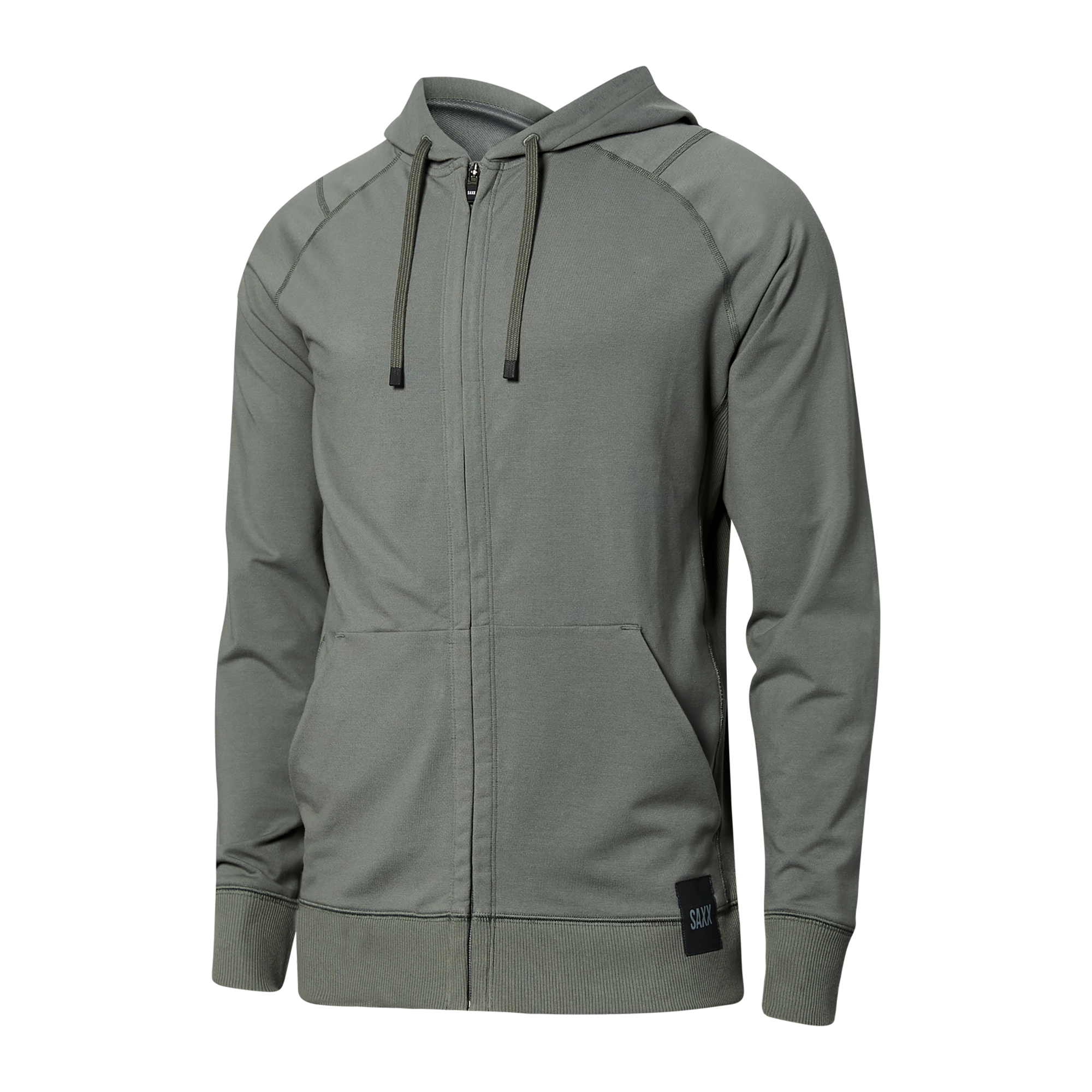 Front of Down Time Full Zip Hoodie Lounge in Cargo Grey