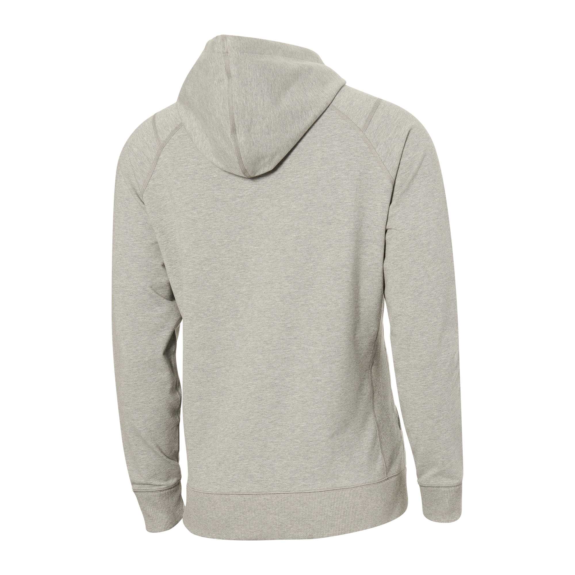 Back of Down Time Lounge Full Zip Hoodie in Grey Heather
