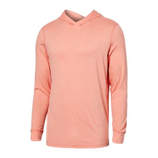 Front of Droptemp All Day Cooling  Hoodie in Burnt Coral Heather
