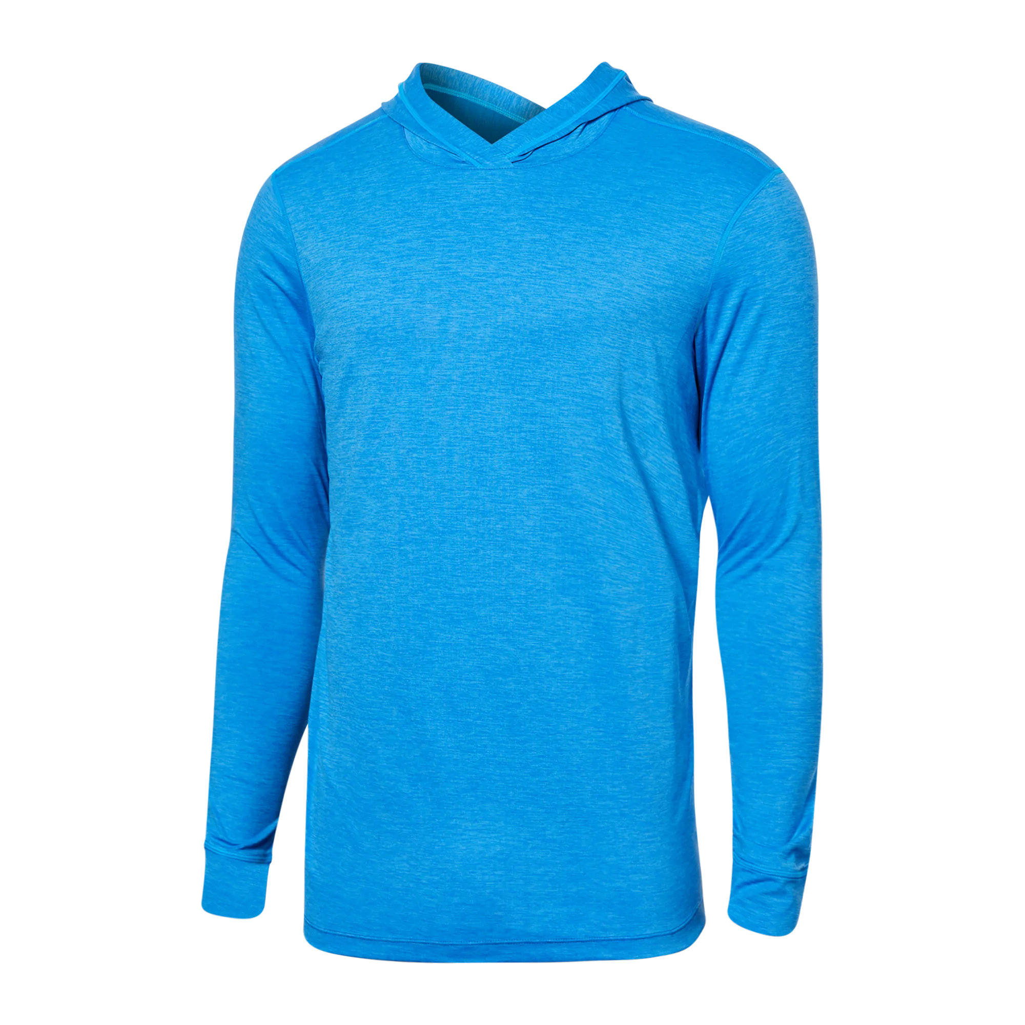 Front of Droptemp All Day Cooling  Hoodie in Racer Blue Heather