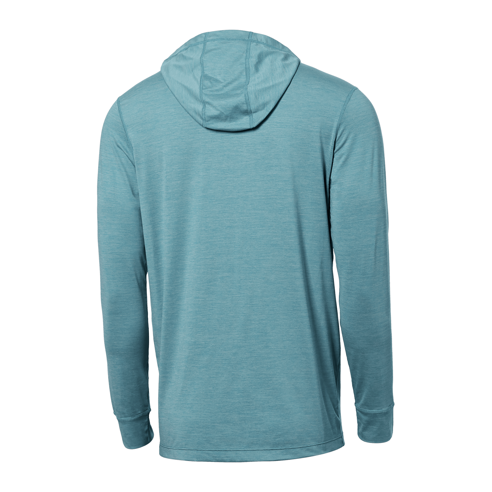Back of DropTemp All Day Cooling Hoodie in Sea Level Heather