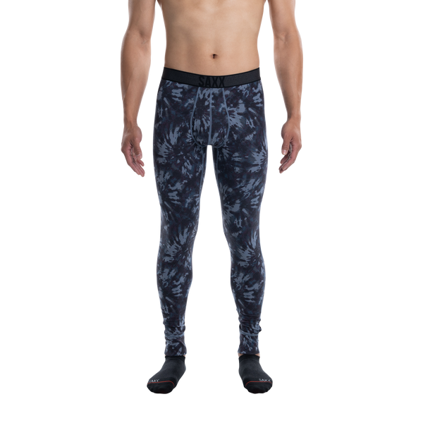 Front - Model wearing Roast Master Mid-Weight Baselayer Tight Fly in Snowburst Tie Dye- Grey