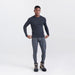 Front - Model wearing Quest Quick Dry Mesh Baselayer Tight Fly in Animal Spirit- Black