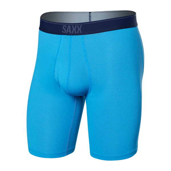 Front of Quest Quick Dry Mesh Long Leg Fly in Tropical Blue