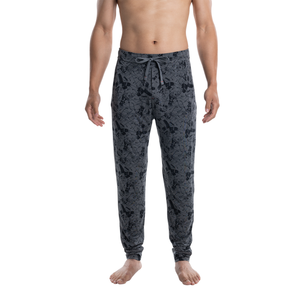 Front - Model wearing Snooze Sleep Pant in Wild Slapshot- Graphite