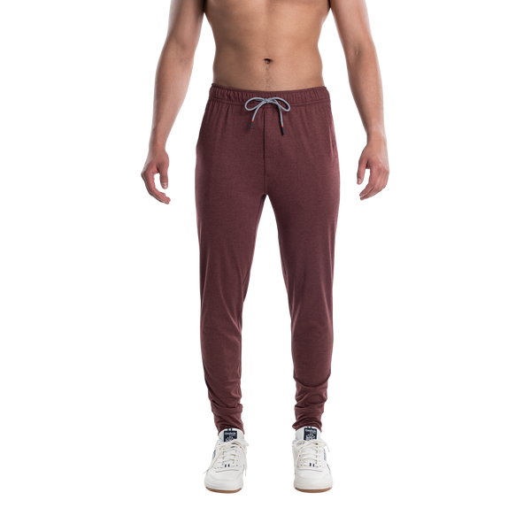 Front - Model wearing PeakDaze Pant in Sable Heather