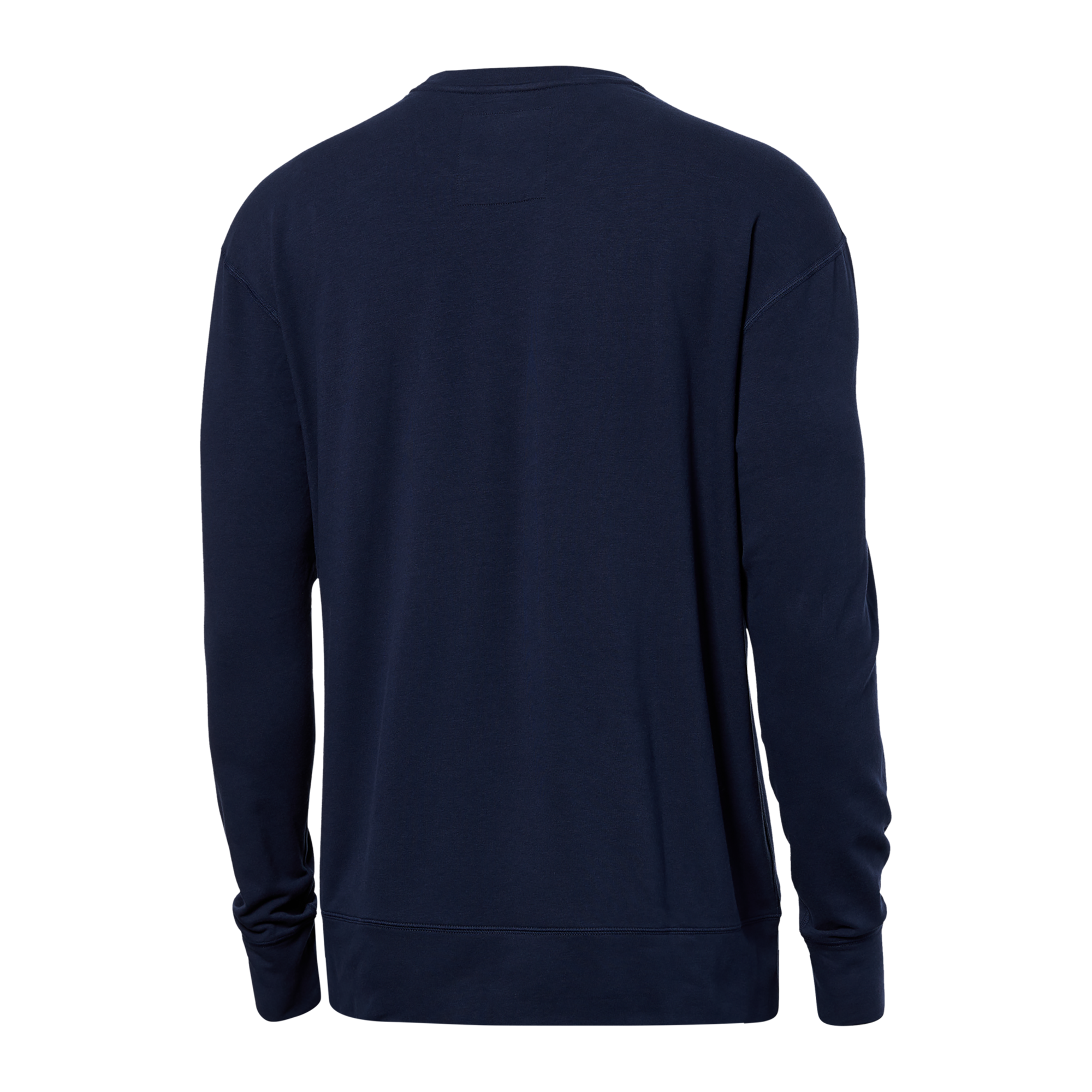 Back of 3Six Five Lounge Long Sleeve Crew in Maritime Blue
