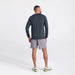 Back - Model wearing Droptemp All Day Cooling Sport 2 Life 2N1 Short 7" in Shark Heather