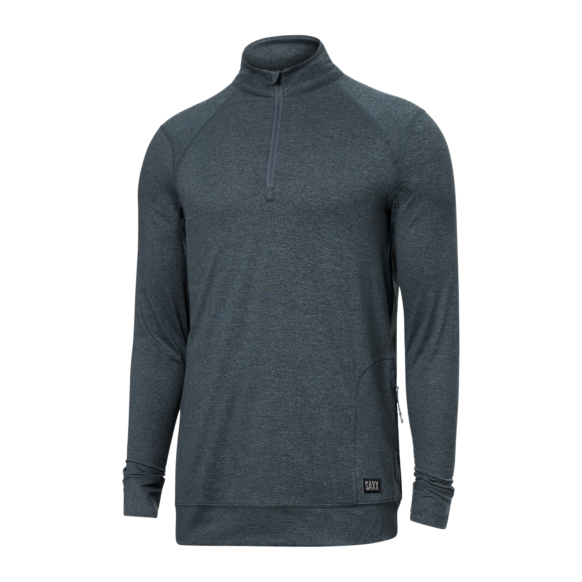 Front of PeakDaze Long Sleeve Half Zip in Turbulence Heather