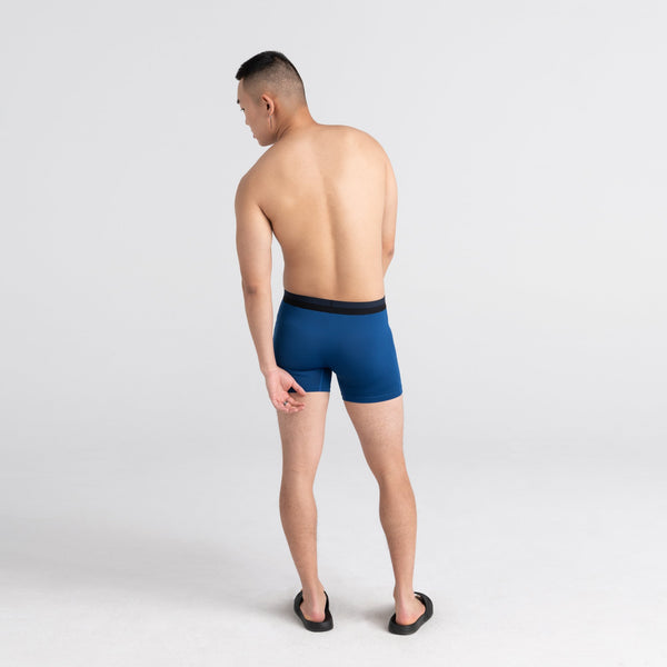 Back - Model wearing Sport Mesh Boxer Brief Fly 2 Pack in Navy/City Blue