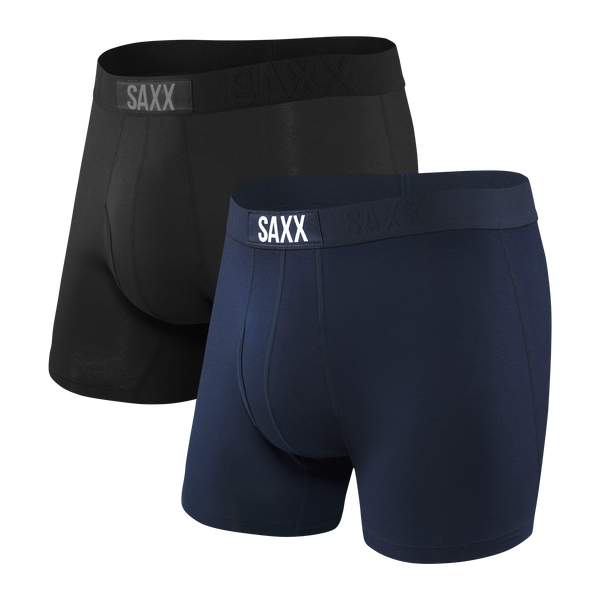 Front of Ultra Boxer Brief Fly 2 Pack in Black/Navy