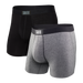 Front of Vibe Boxer Brief 2 Pack in Black/Grey
