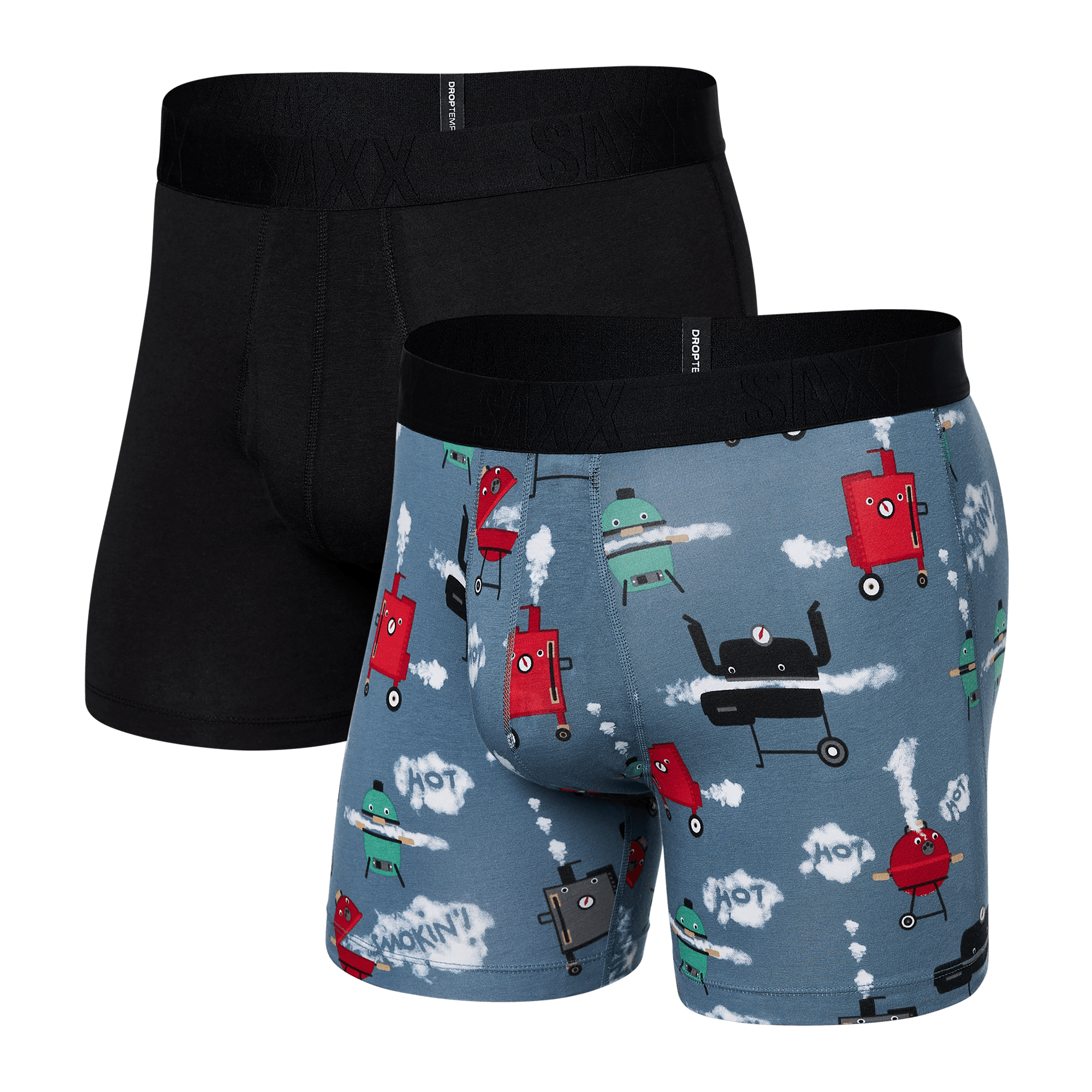 Front of DropTemp Cooling Cotton 2-Pack Boxer Brief in Smokin' Hot/Black