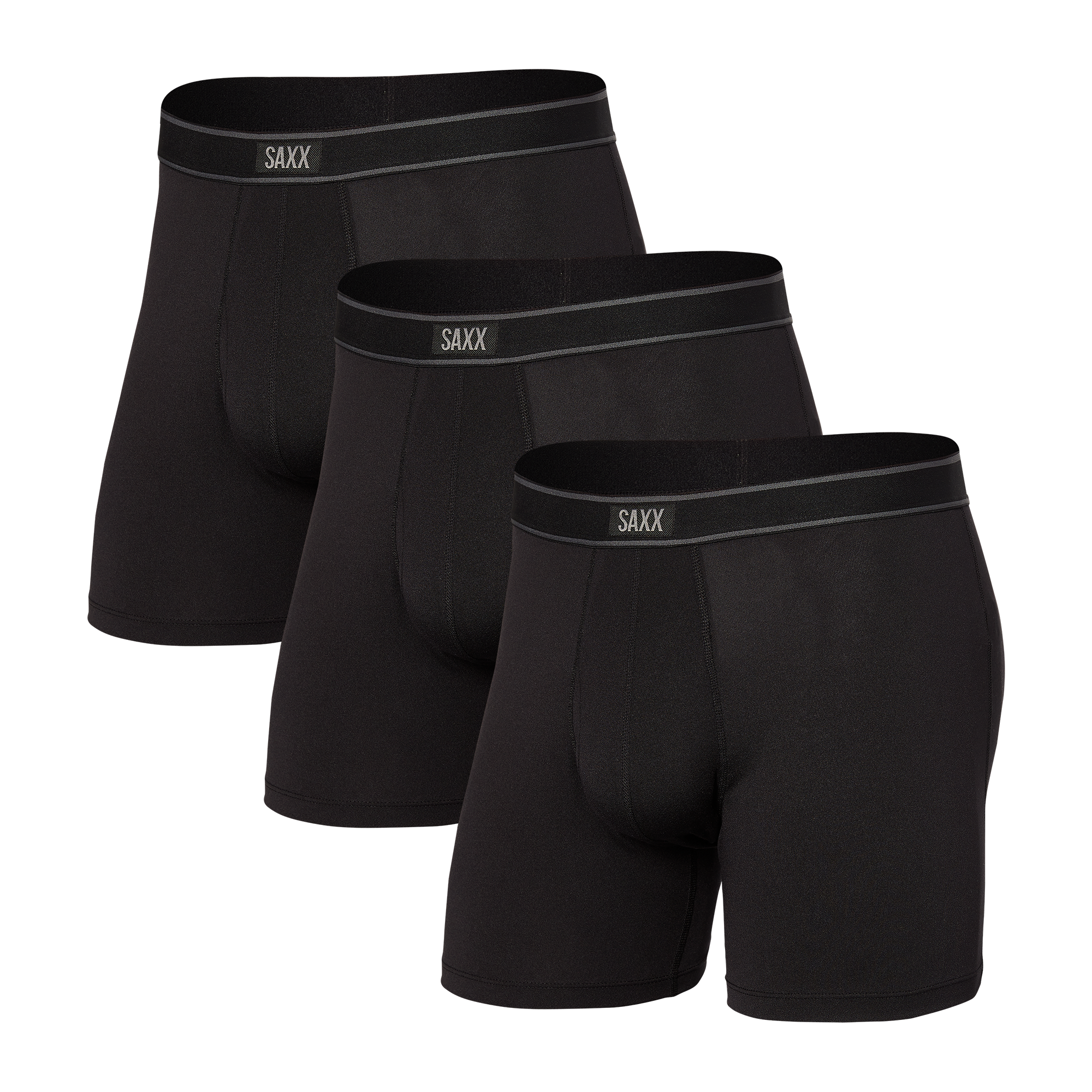 Front of Daytripper Boxer Brief Fly 3Pack in Black