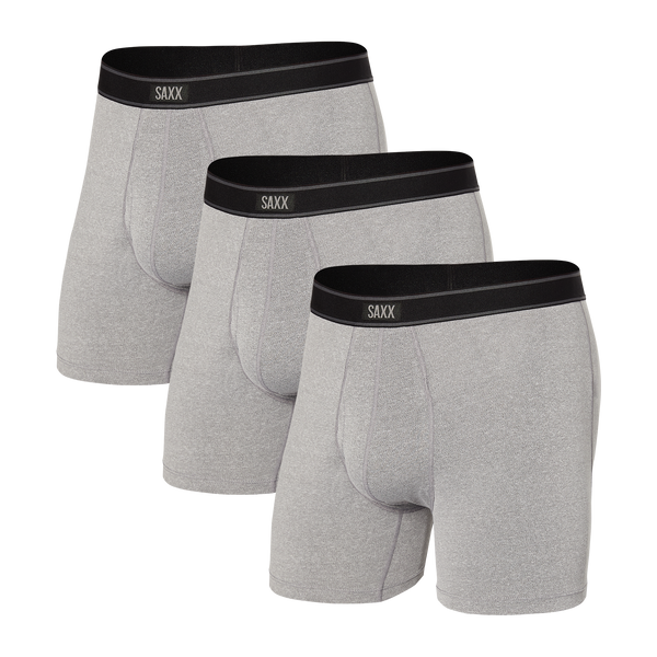 Front of Daytripper Boxer Brief Fly 3Pack in Grey Heather