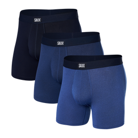 Front of Daytripper Boxer Brief Fly 3-Pack in Sport Blue Heather/Blueberry/Maritime