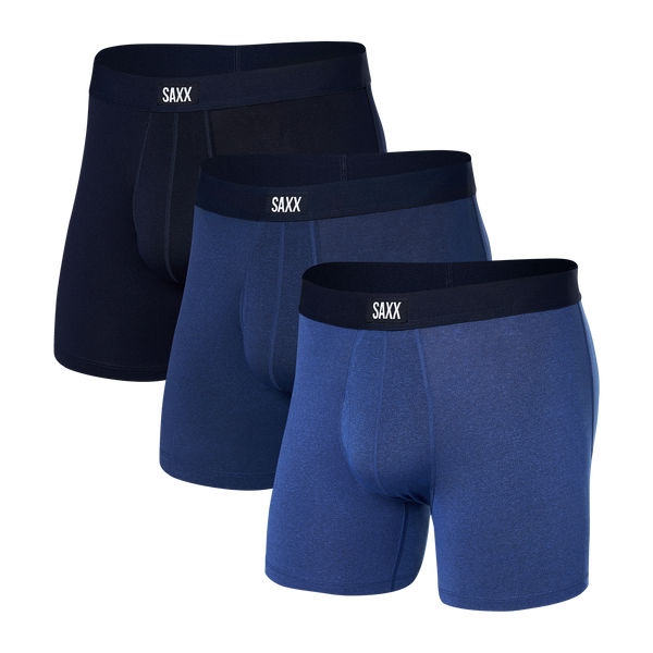 Front of Daytripper Boxer Brief Fly 3-Pack in Sport Blue Heather/Blueberry/Maritime