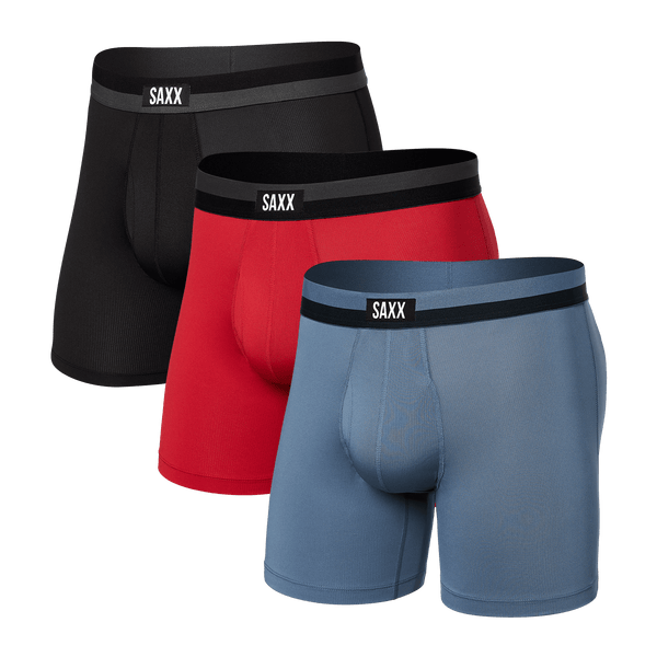 Front of Sport Mesh 3-Pack Boxer Brief in Sunset/Stone/Black