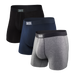 Front of Vibe Boxer Brief 3Pack in Black/Grey/Navy