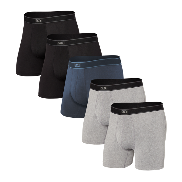 Daytripper 5-Pack Boxer Brief - Black/Grey/Navy | – SAXX Underwear Canada