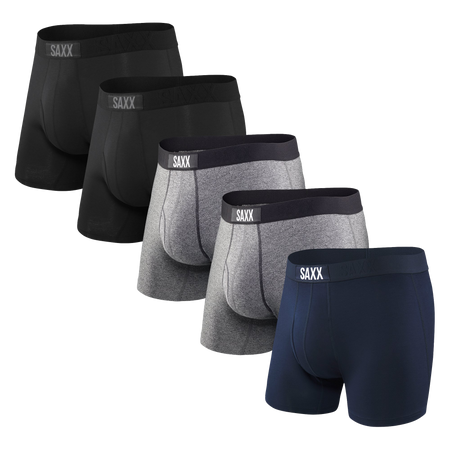 Ultra 5-Pack Boxer Brief - Black/Grey Heather/Navy | – SAXX Underwear ...