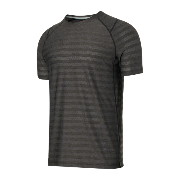 Front of DropTemp Cooling Mesh Crew in Black Heather