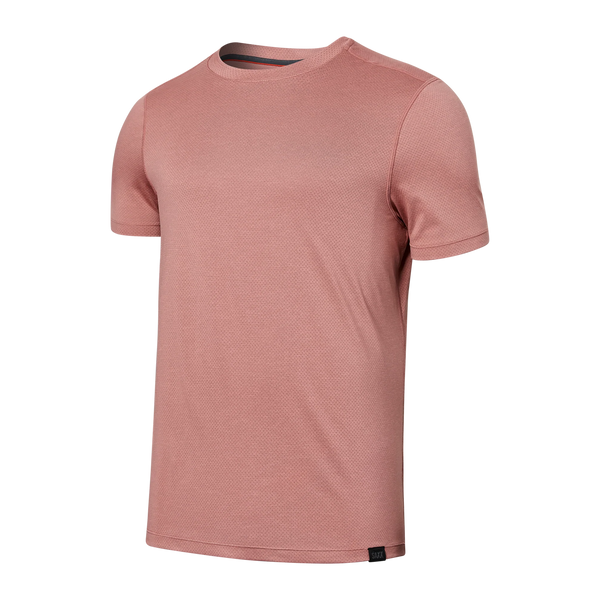 Front of All Day Aerator Tee in Burnt Coral Heather