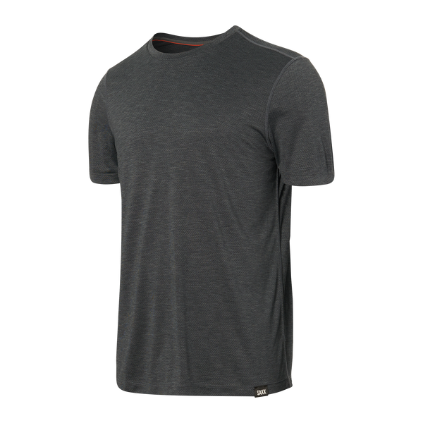 Front of All Day Aerator Tee in Faded Black Heather