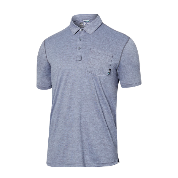 Front of Droptemp All Day Cooling  Polo in Shark Heather