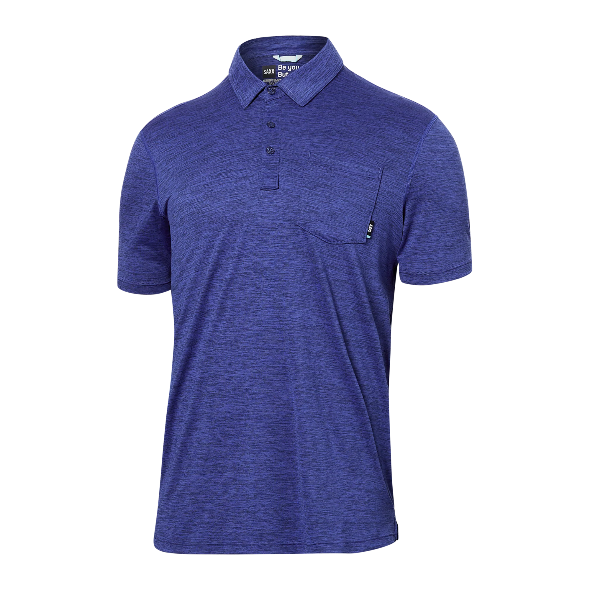 Front of Droptemp All Day Cooling  Polo in Sport Blue Heather