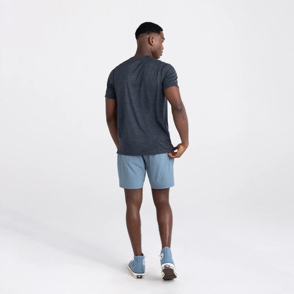 Back - Model wearing Sport 2 Life 2N1 Short 7" in Stone Blue Heather